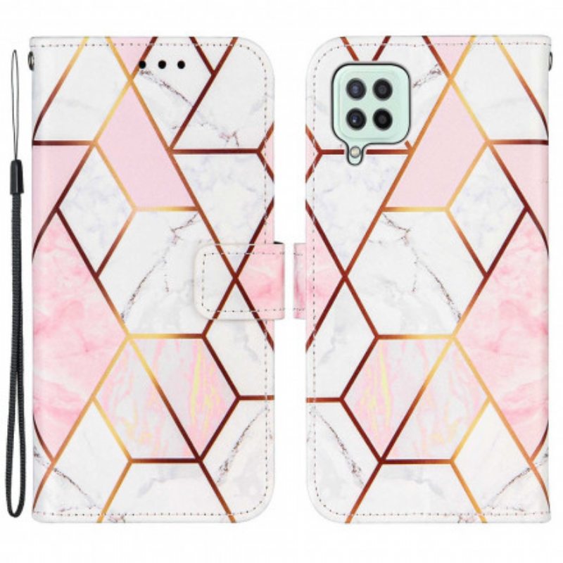 Nahkakotelo Samsung Galaxy A22 Geometrinen Marmori