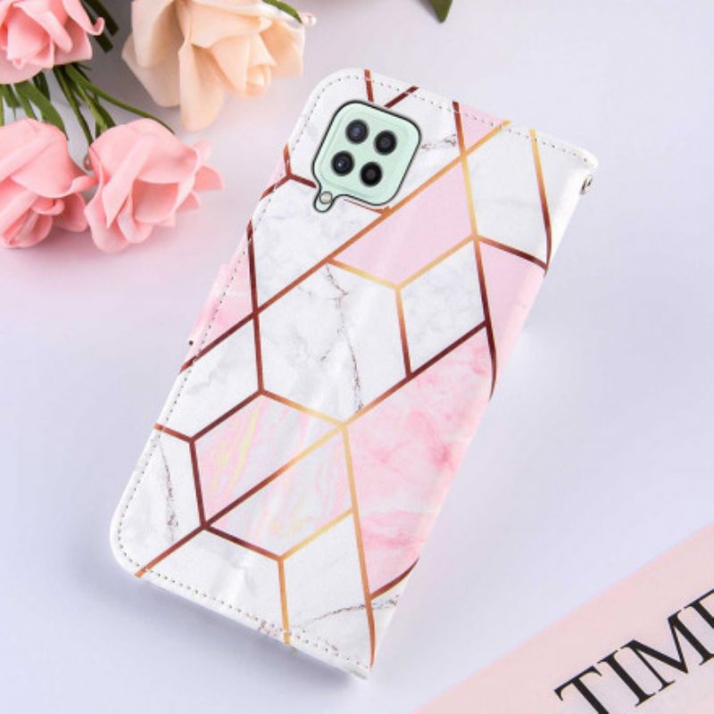 Nahkakotelo Samsung Galaxy A22 Geometrinen Marmori