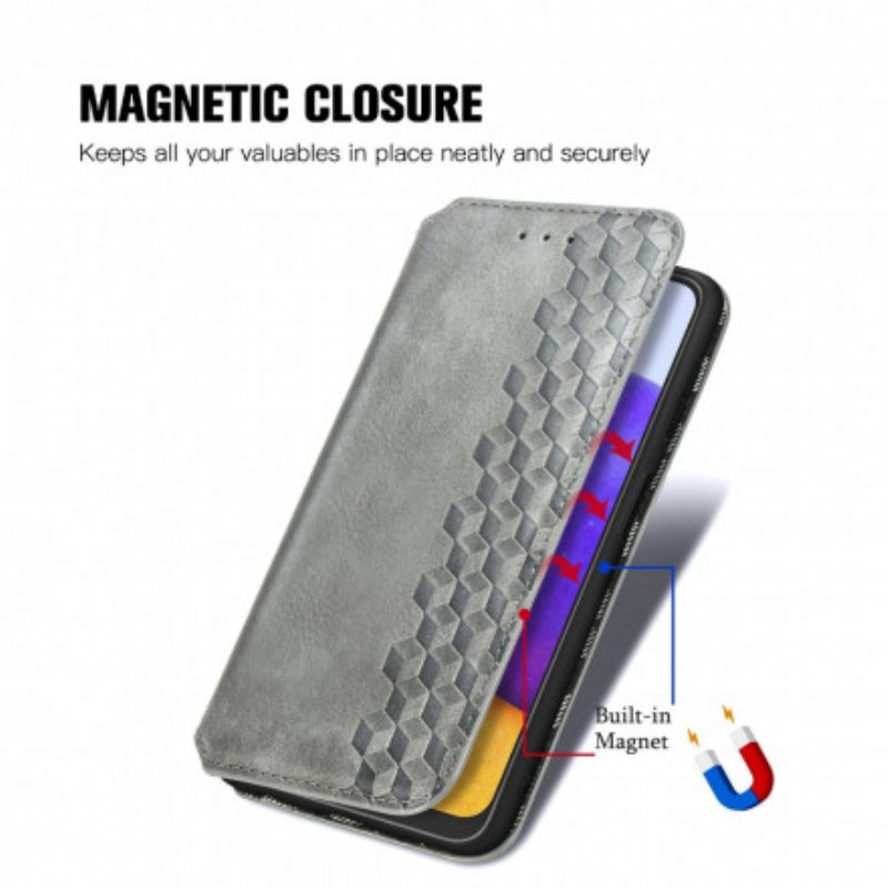 Puhelinkuoret Samsung Galaxy A22 Kotelot Flip Nahkaefekti Diamond Texture