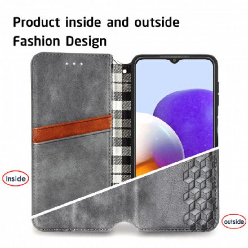 Puhelinkuoret Samsung Galaxy A22 Kotelot Flip Nahkaefekti Diamond Texture