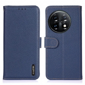 Nahkakotelo OnePlus 11 5G Aitoa Nahkaa Litsi Khazneh