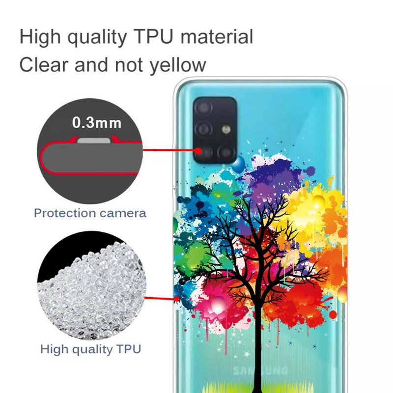Case Samsung Galaxy A71 Saumaton Akvarellipuu