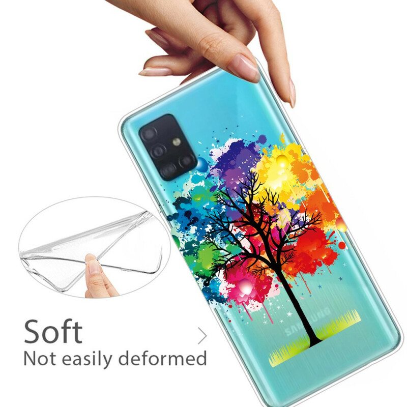 Case Samsung Galaxy A71 Saumaton Akvarellipuu