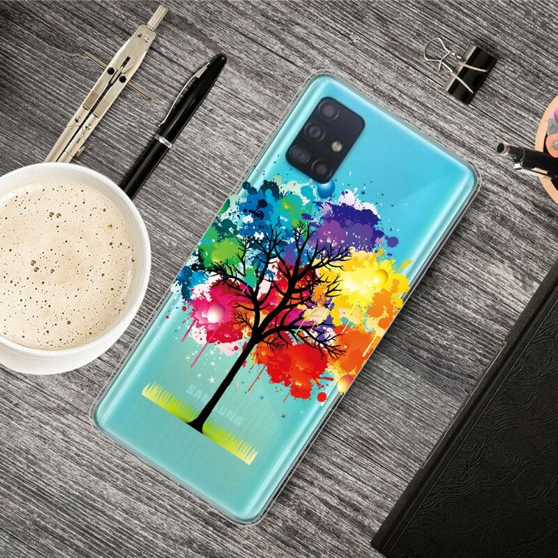 Case Samsung Galaxy A71 Saumaton Akvarellipuu