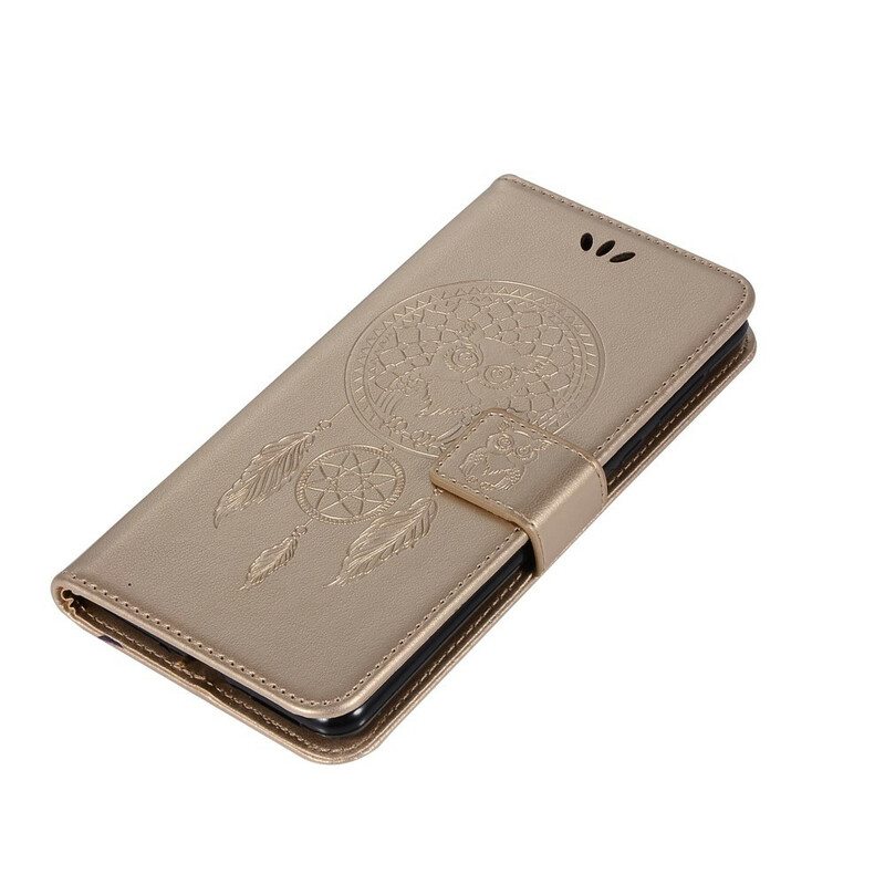Kotelot Samsung Galaxy A71 Nahkaefekti Dreamcatcher Owl