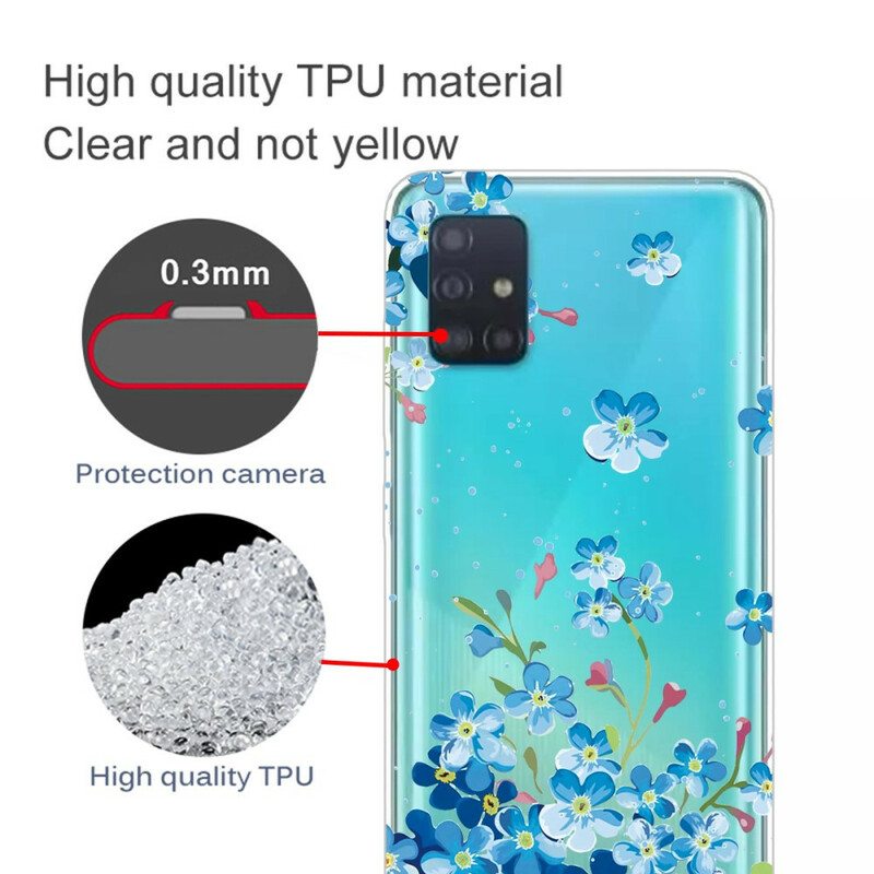 Kuori Samsung Galaxy A71 Sinisiä Kukkia