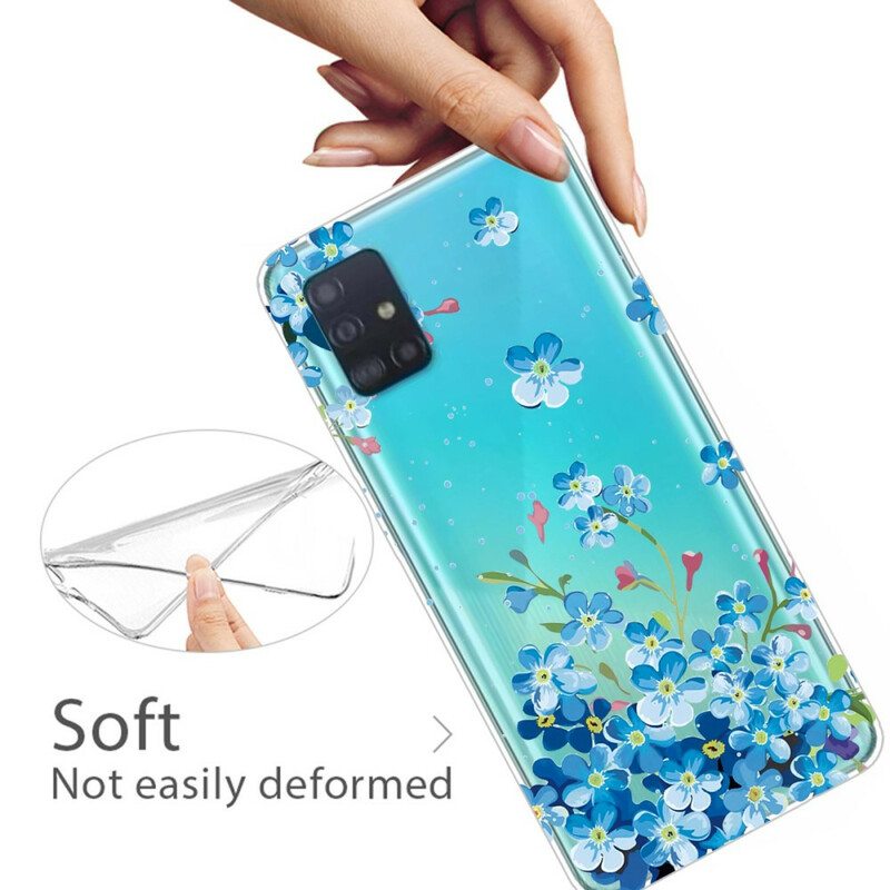 Kuori Samsung Galaxy A71 Sinisiä Kukkia