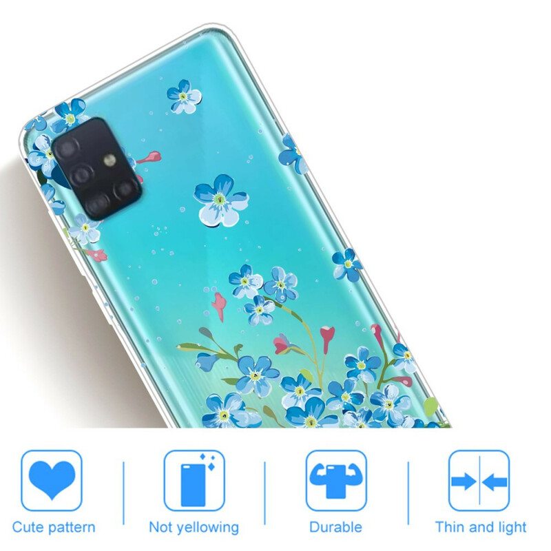 Kuori Samsung Galaxy A71 Sinisiä Kukkia