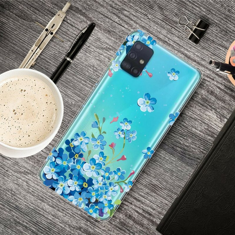 Kuori Samsung Galaxy A71 Sinisiä Kukkia