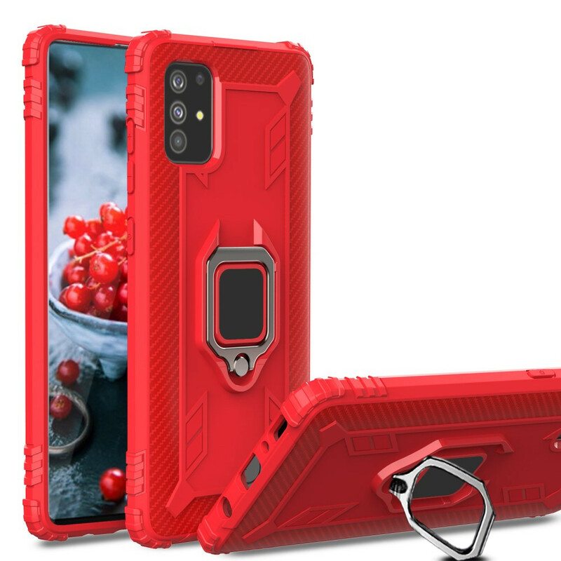 Kuori Samsung Galaxy A71 Sormus Ja Hiilikuitu