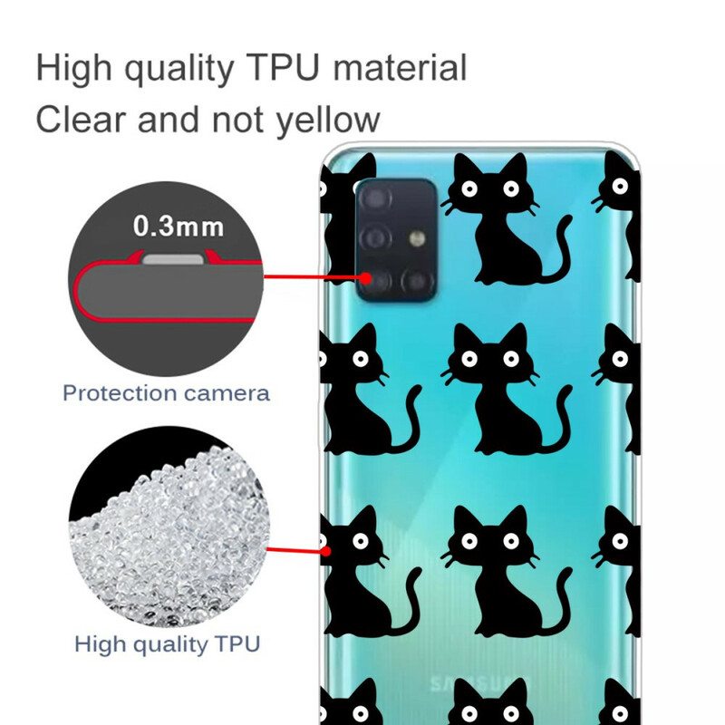 Kuori Samsung Galaxy A71 Useita Mustia Kissoja