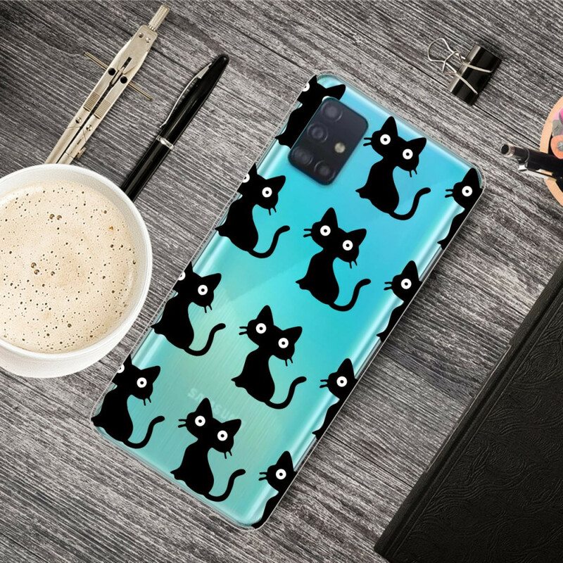 Kuori Samsung Galaxy A71 Useita Mustia Kissoja