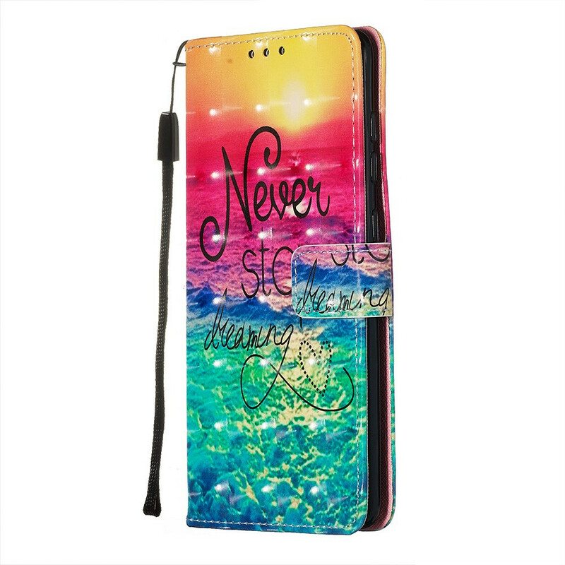 Nahkakotelo Samsung Galaxy A71 Älä Koskaan Lopeta Unelmoimista