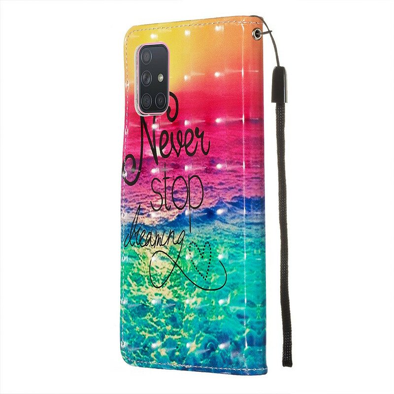 Nahkakotelo Samsung Galaxy A71 Älä Koskaan Lopeta Unelmoimista