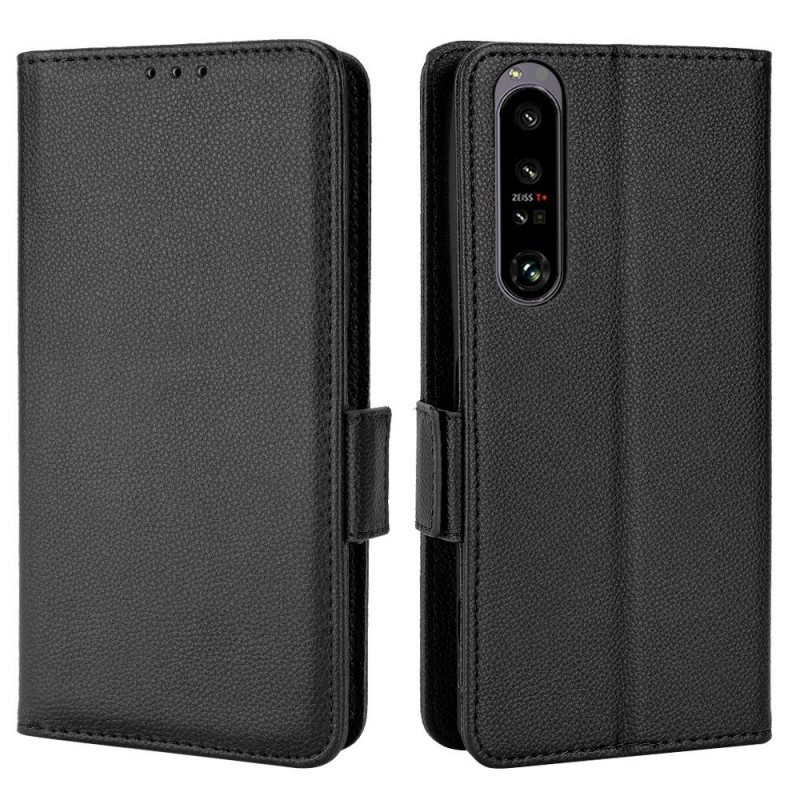 Kotelot Sony Xperia 1 IV Perinteinen Litsi-nahkatyyli
