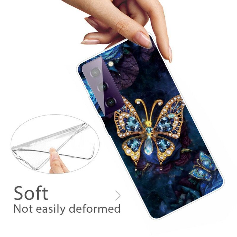 Case Samsung Galaxy S21 FE Erilaisia Perhosia