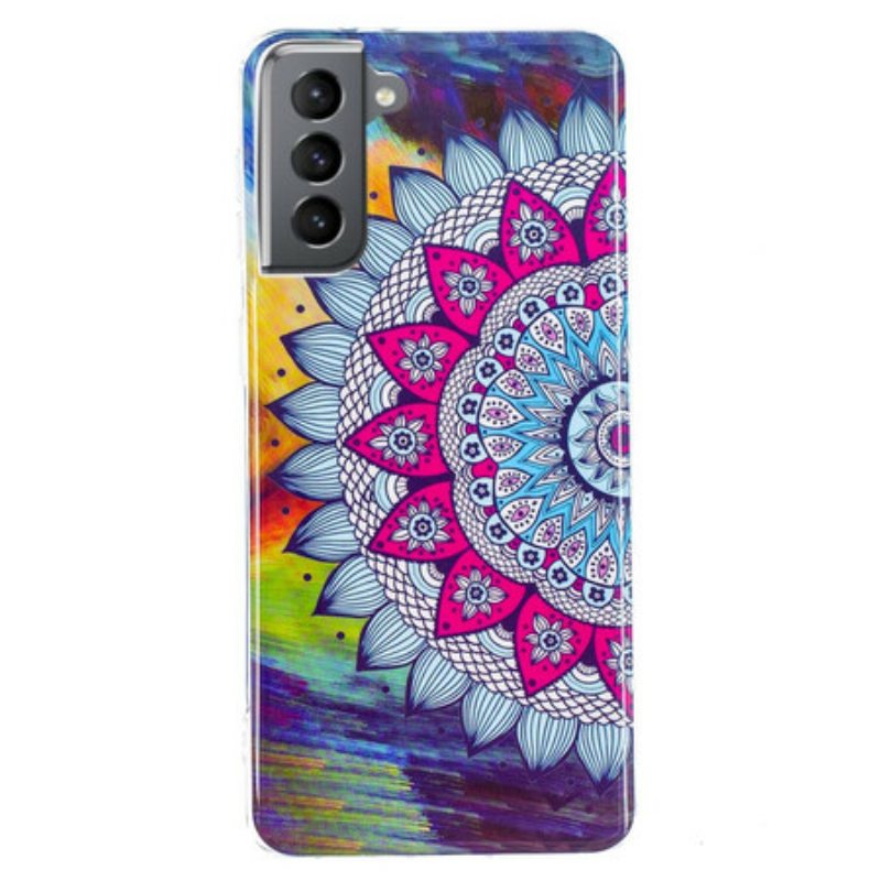 Case Samsung Galaxy S21 FE Fluoresoiva Värillinen Mandala