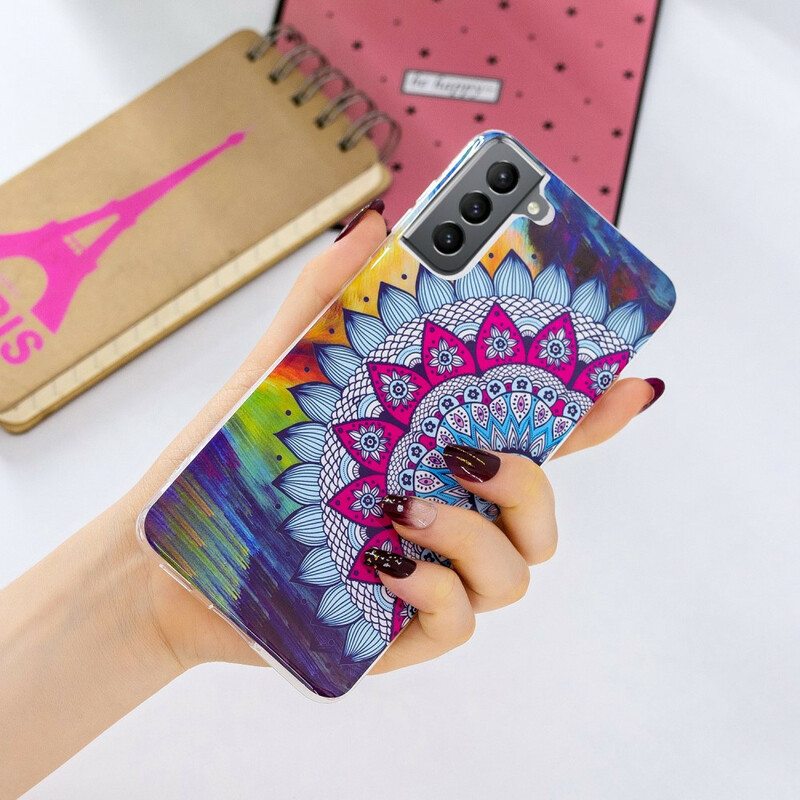 Case Samsung Galaxy S21 FE Fluoresoiva Värillinen Mandala