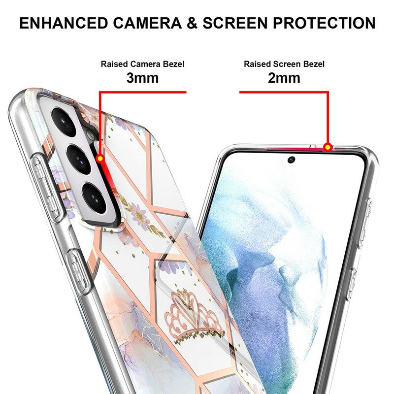 Case Samsung Galaxy S21 FE Marmoroitu Kruunu