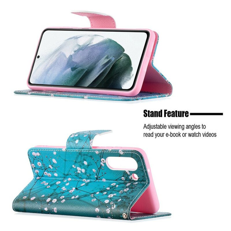 Flip Case Samsung Galaxy S21 FE Kukkapuu