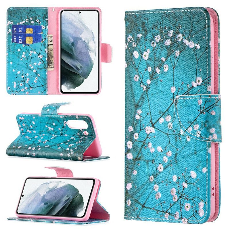 Flip Case Samsung Galaxy S21 FE Kukkapuu