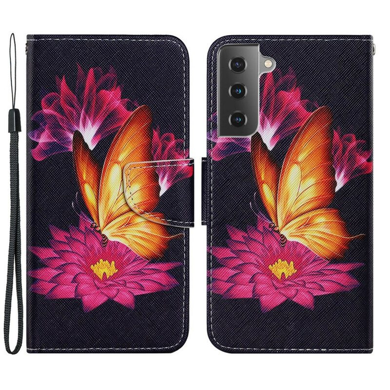 Kotelot Samsung Galaxy S21 FE Butterfly Ja Lotus