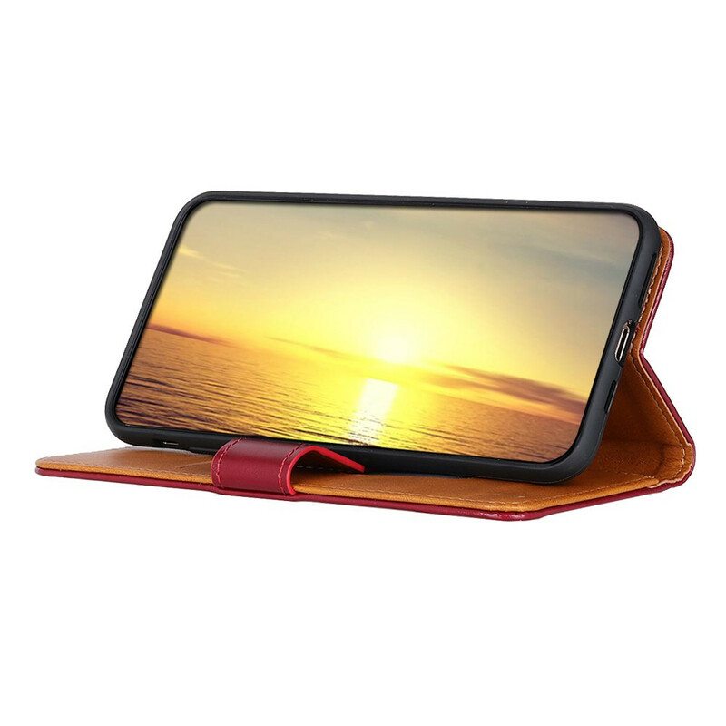 Kotelot Samsung Galaxy S21 FE Kolmivärinen Nahkaefekti