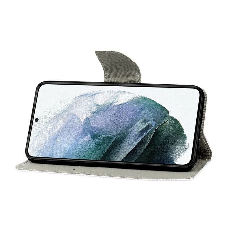 Kotelot Samsung Galaxy S21 FE Patchwork Kaulanauhalla