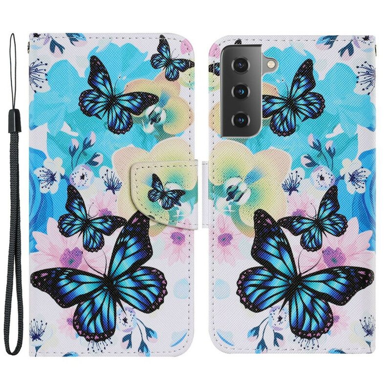 Kotelot Samsung Galaxy S21 FE Perhosia Ja Kesäkukkia