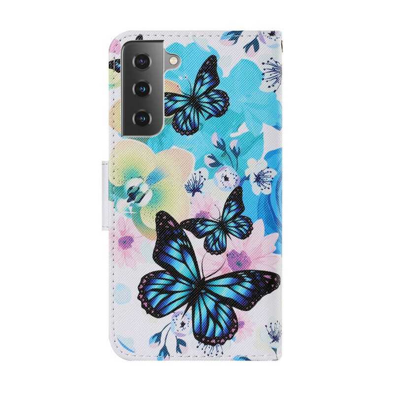 Kotelot Samsung Galaxy S21 FE Perhosia Ja Kesäkukkia