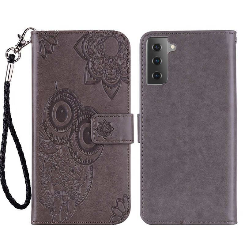 Kotelot Samsung Galaxy S21 FE Pöllömandala Ja Kaulanauha