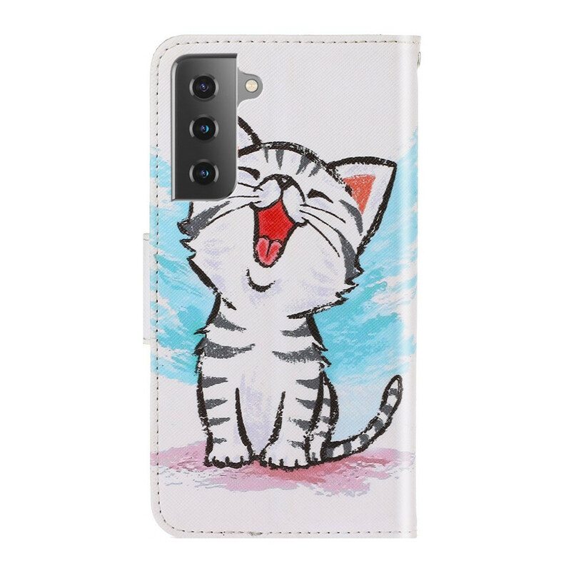 Kotelot Samsung Galaxy S21 FE Suojaketju Kuori Strappy Color Kitten