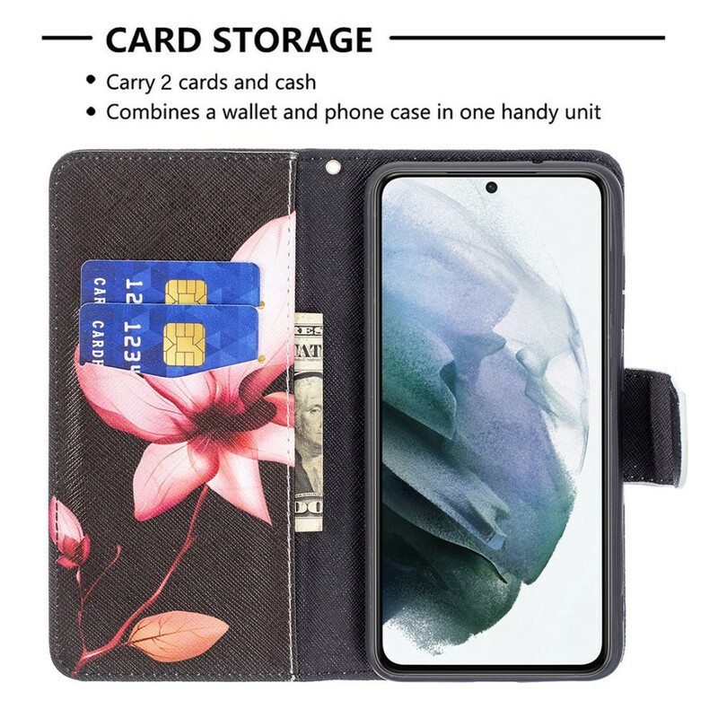 Kotelot Samsung Galaxy S21 FE Vaaleanpunainen Kukka