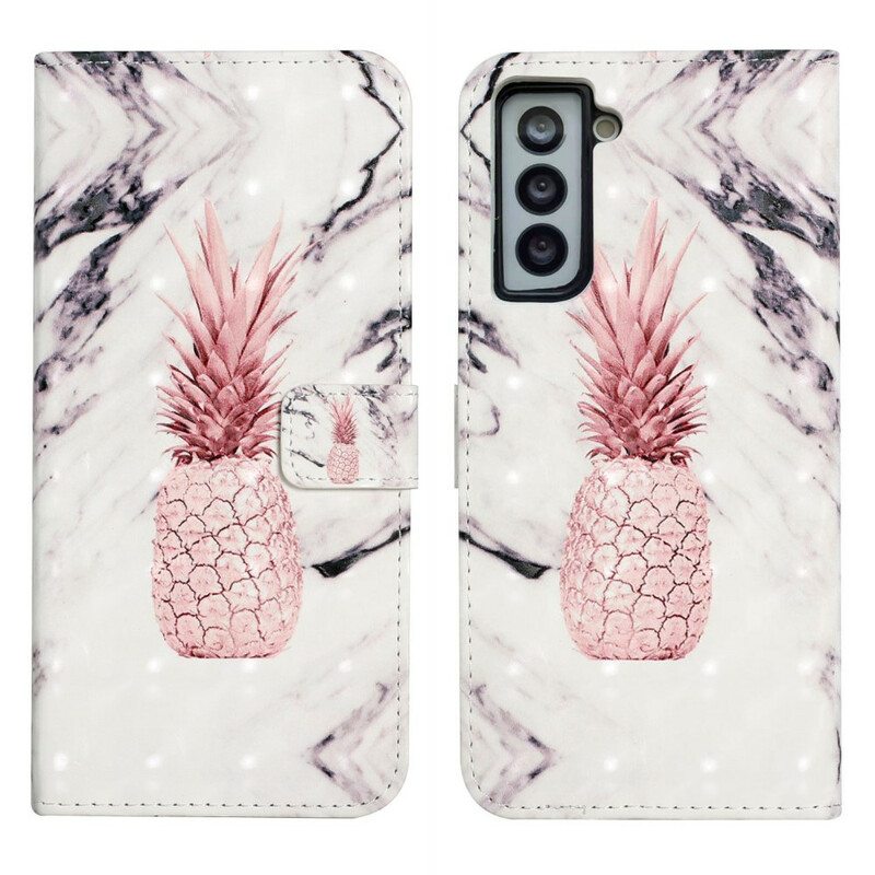 Kotelot Samsung Galaxy S21 FE Vaaleatäpläinen Ananas