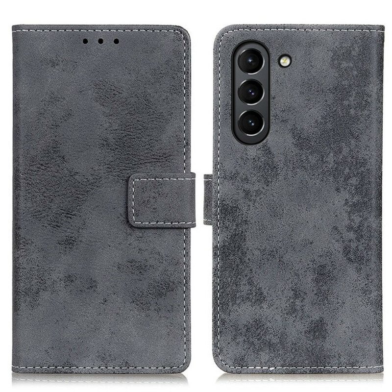 Kotelot Samsung Galaxy S21 FE Vintage Nahkaefekti