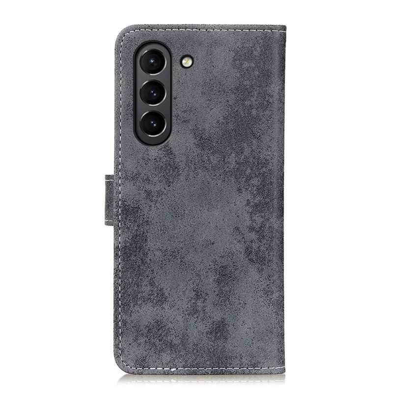 Kotelot Samsung Galaxy S21 FE Vintage Nahkaefekti
