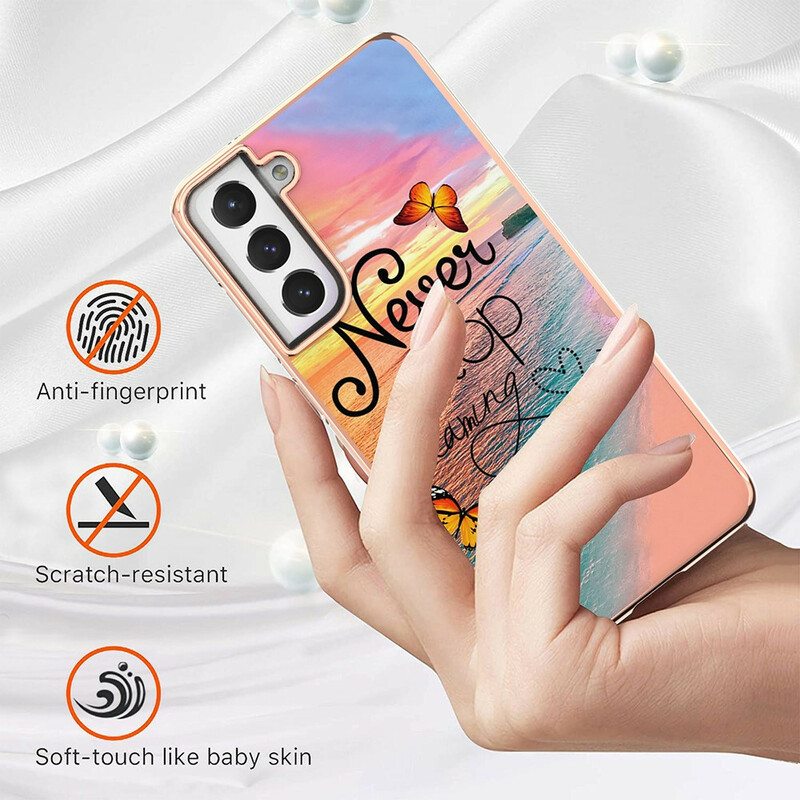 Kuori Samsung Galaxy S21 FE Älä Koskaan Lopeta Unelmoivia Perhosia