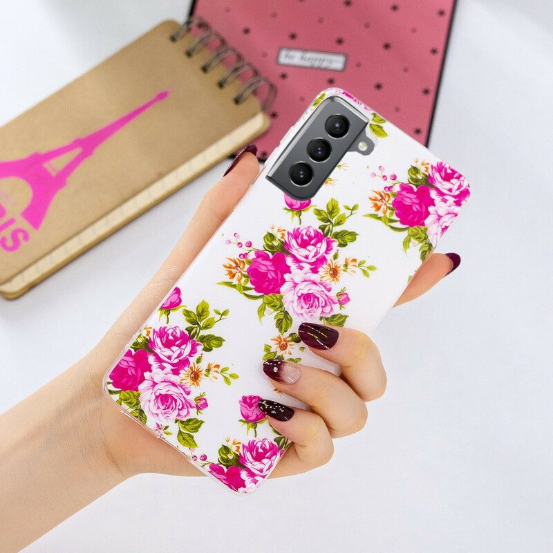 Kuori Samsung Galaxy S21 FE Fluoresoivat Liberty Flowers