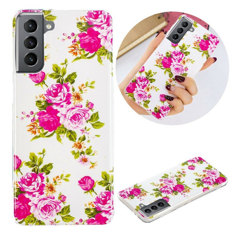 Kuori Samsung Galaxy S21 FE Fluoresoivat Liberty Flowers