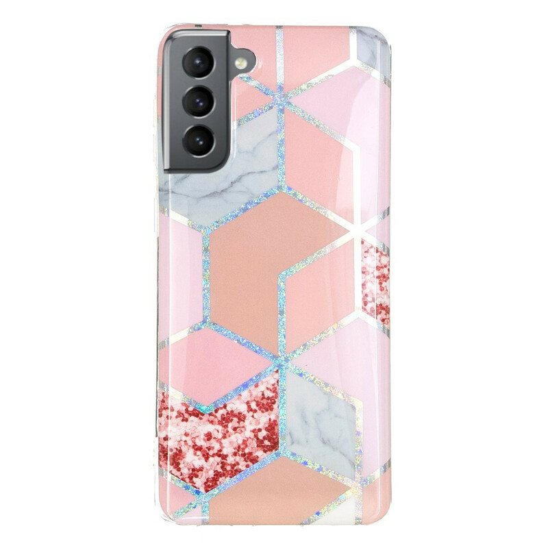 Kuori Samsung Galaxy S21 FE Glitter Design Marble