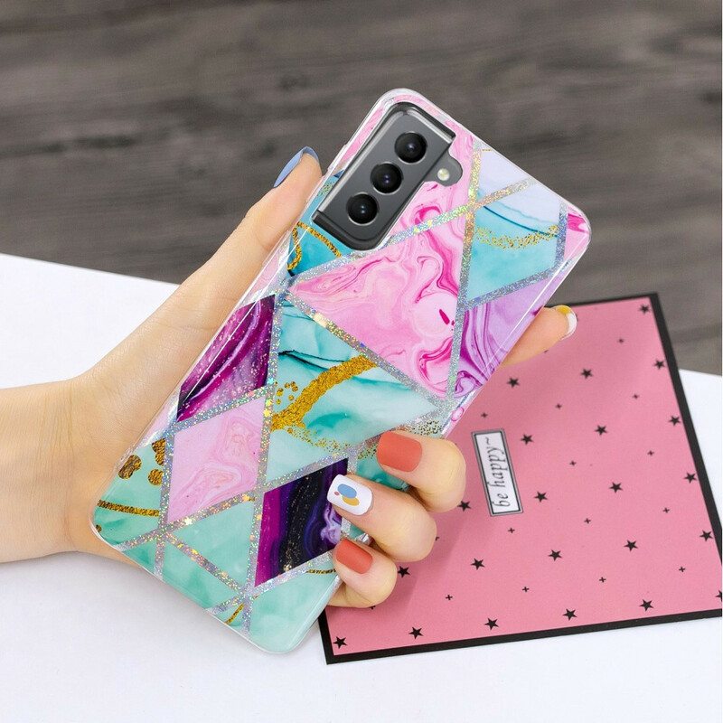 Kuori Samsung Galaxy S21 FE Glitter Design Marble