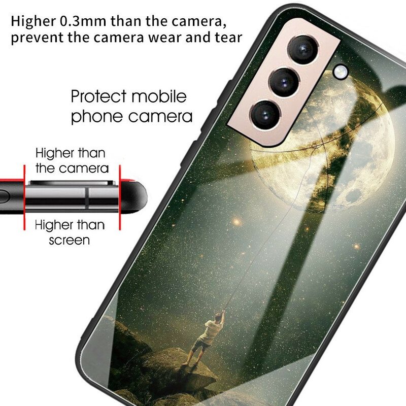 Kuori Samsung Galaxy S21 FE Moon Man Karkaistu Lasi