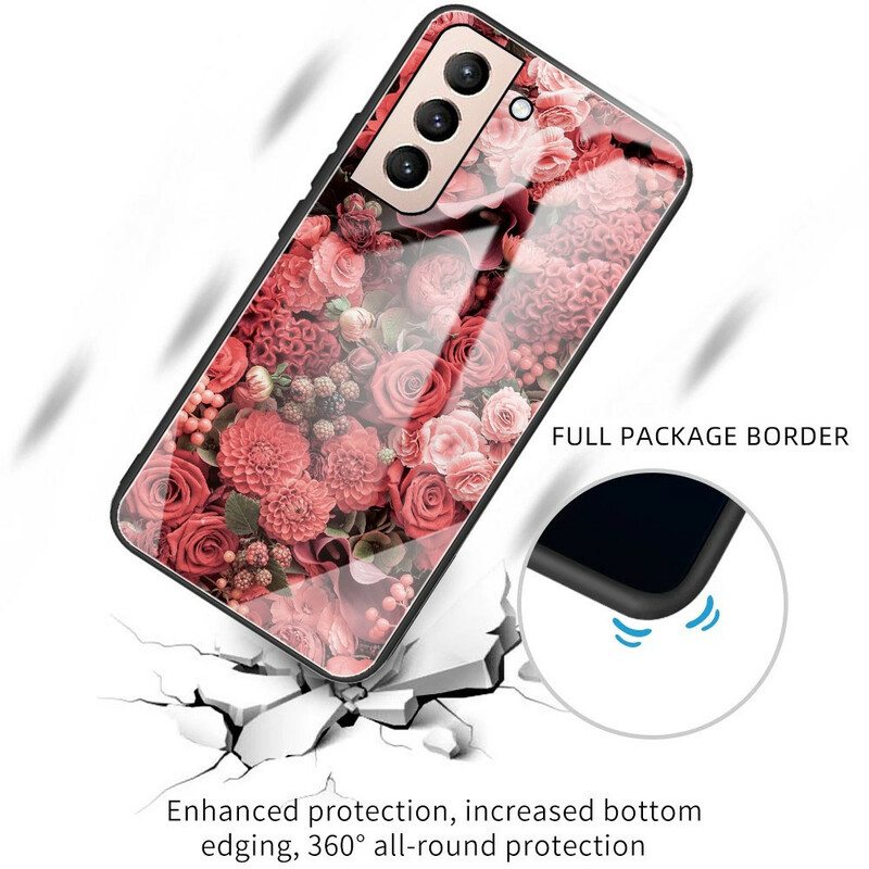 Kuori Samsung Galaxy S21 FE Rose Flowers Karkaistu Lasi