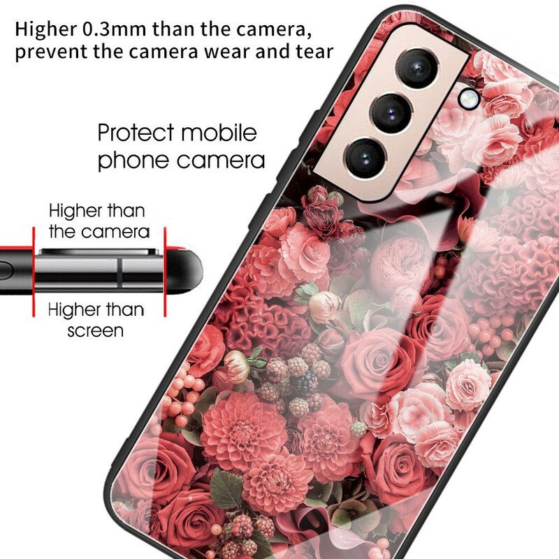 Kuori Samsung Galaxy S21 FE Rose Flowers Karkaistu Lasi