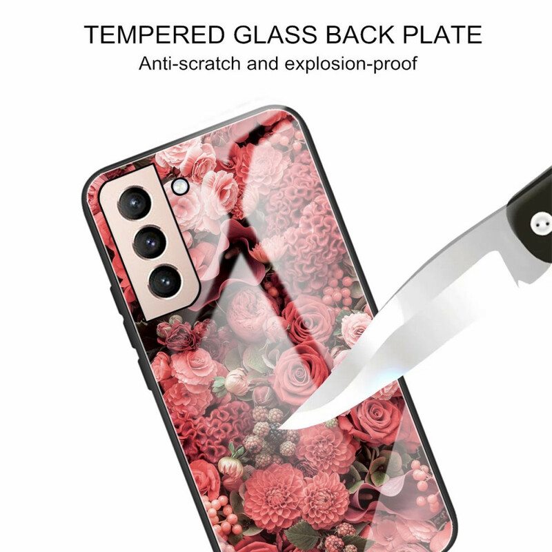 Kuori Samsung Galaxy S21 FE Rose Flowers Karkaistu Lasi