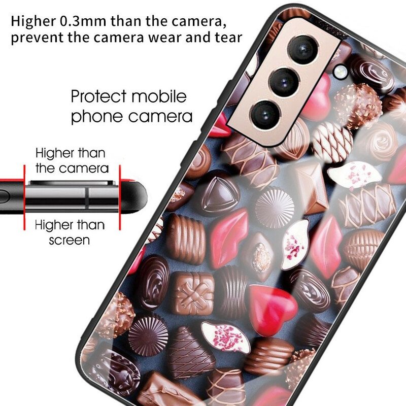 Kuori Samsung Galaxy S21 FE Suklaa Karkaistu Lasi