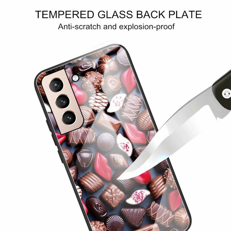 Kuori Samsung Galaxy S21 FE Suklaa Karkaistu Lasi