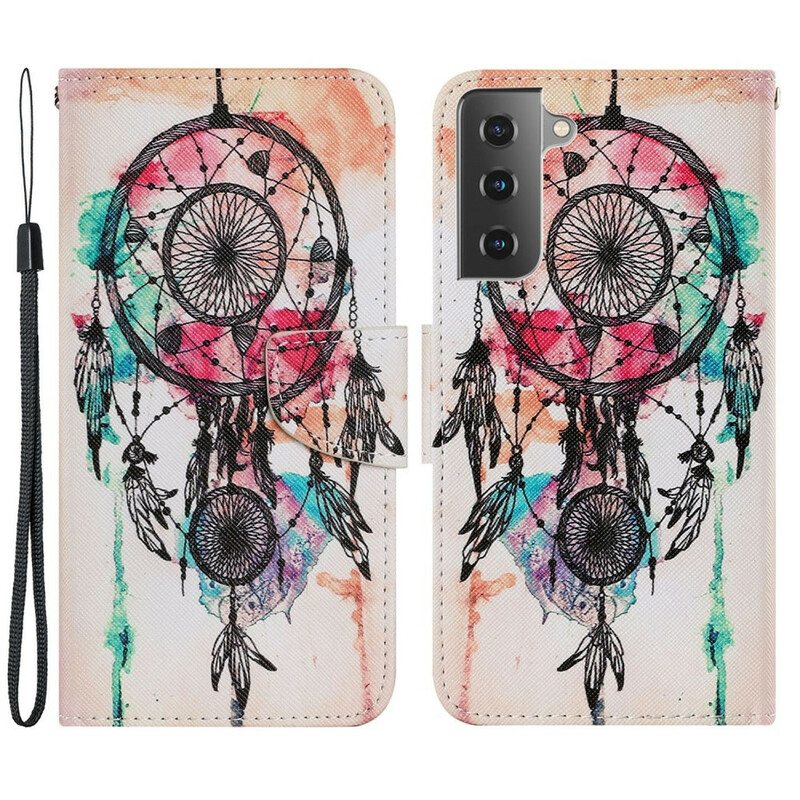 Nahkakotelo Samsung Galaxy S21 FE Dream Catcher Akvarelli