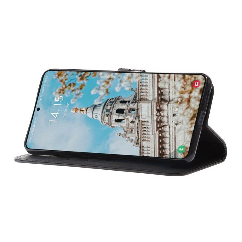 Nahkakotelo Samsung Galaxy S21 FE Keinonahkainen Kissanpentu