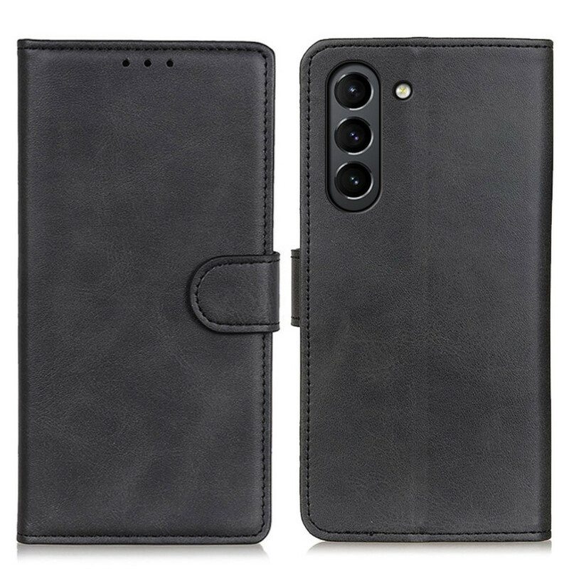 Nahkakotelo Samsung Galaxy S21 FE Retro Mattanahkaefekti